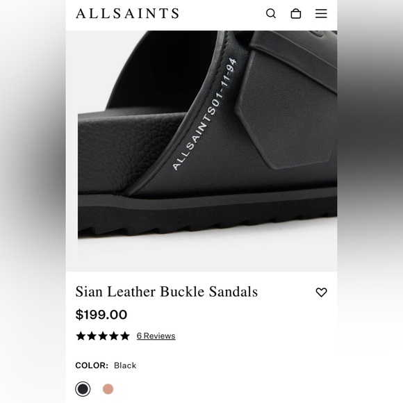 Allsaints Sian Leather Buckle Sandals - Picture 3 of 5